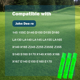 SCBHWJ compatibility chart illustrating broad John Deere deck fit
