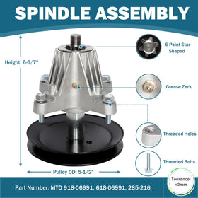 SCBHWJ Craftsman 618-06991/918-06991 spindle replacement for reliable fit