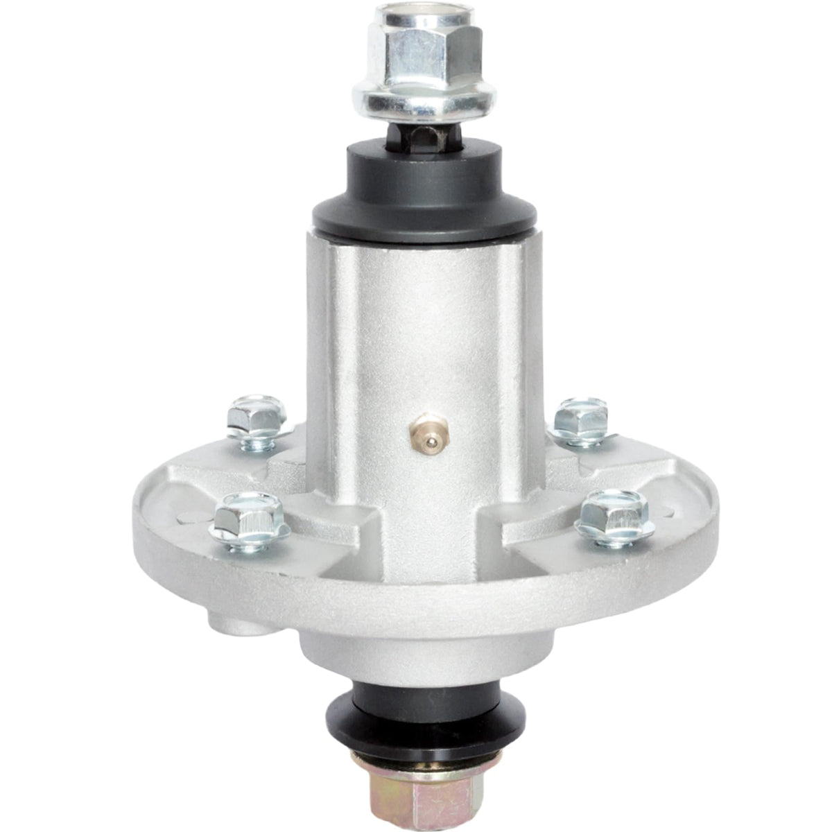 SCBHWJ deck spindle front view shows durable aluminum body for reliable mowing.