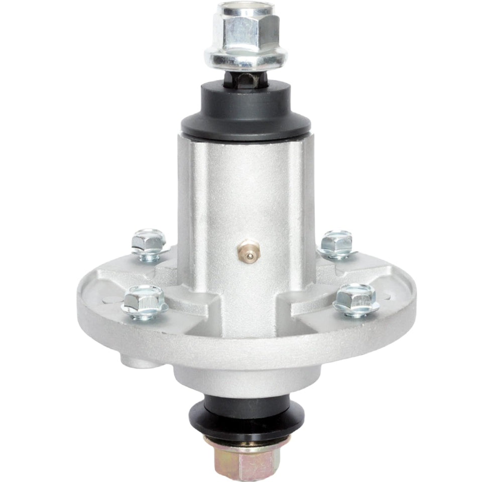 SCBHWJ deck spindle front view shows durable aluminum body for reliable mowing.