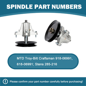 SCBHWJ Huskee LT4200 spindle assembly allows easy installation