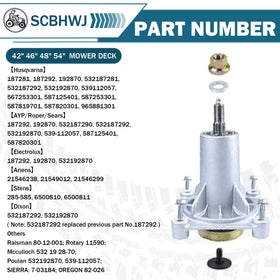 SCBHWJ spindle includes hardware for quick setup and mounting.