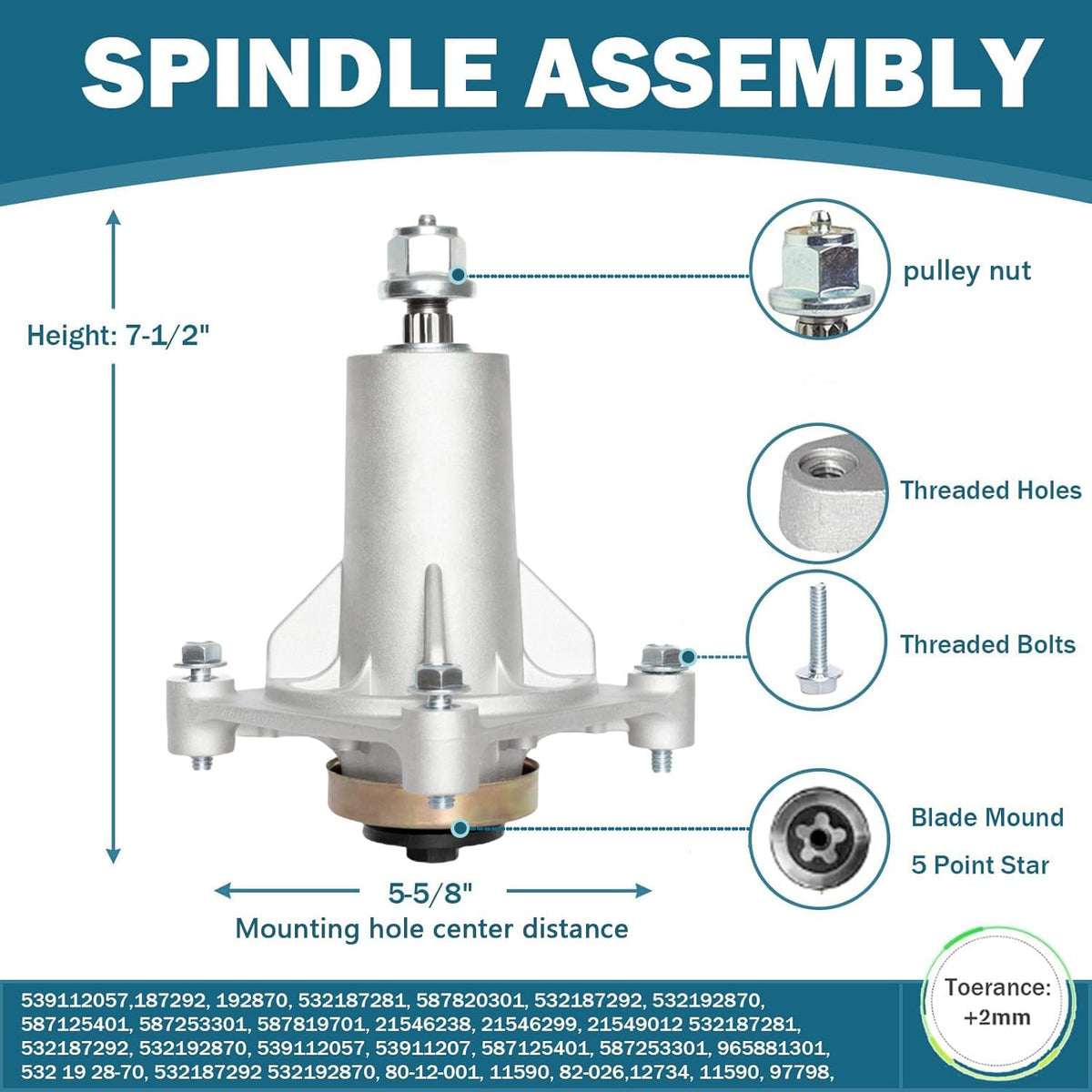 SCBHWJ spindle side profile with mounting holes for easy installation.