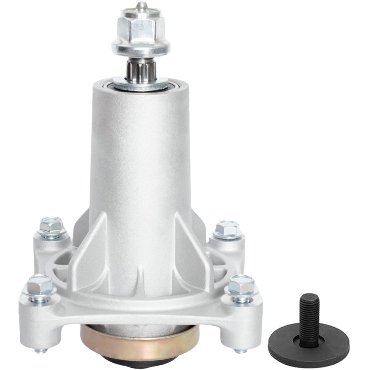 SCBHWJ spindle assembly top view on mower deck for stability and fit.