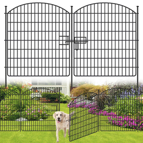 SCBIGM garden fence with gate: 16 panels for easy pet and human access.