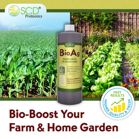SCD BioAg bottle pour demonstrates easy application to nourish root zones