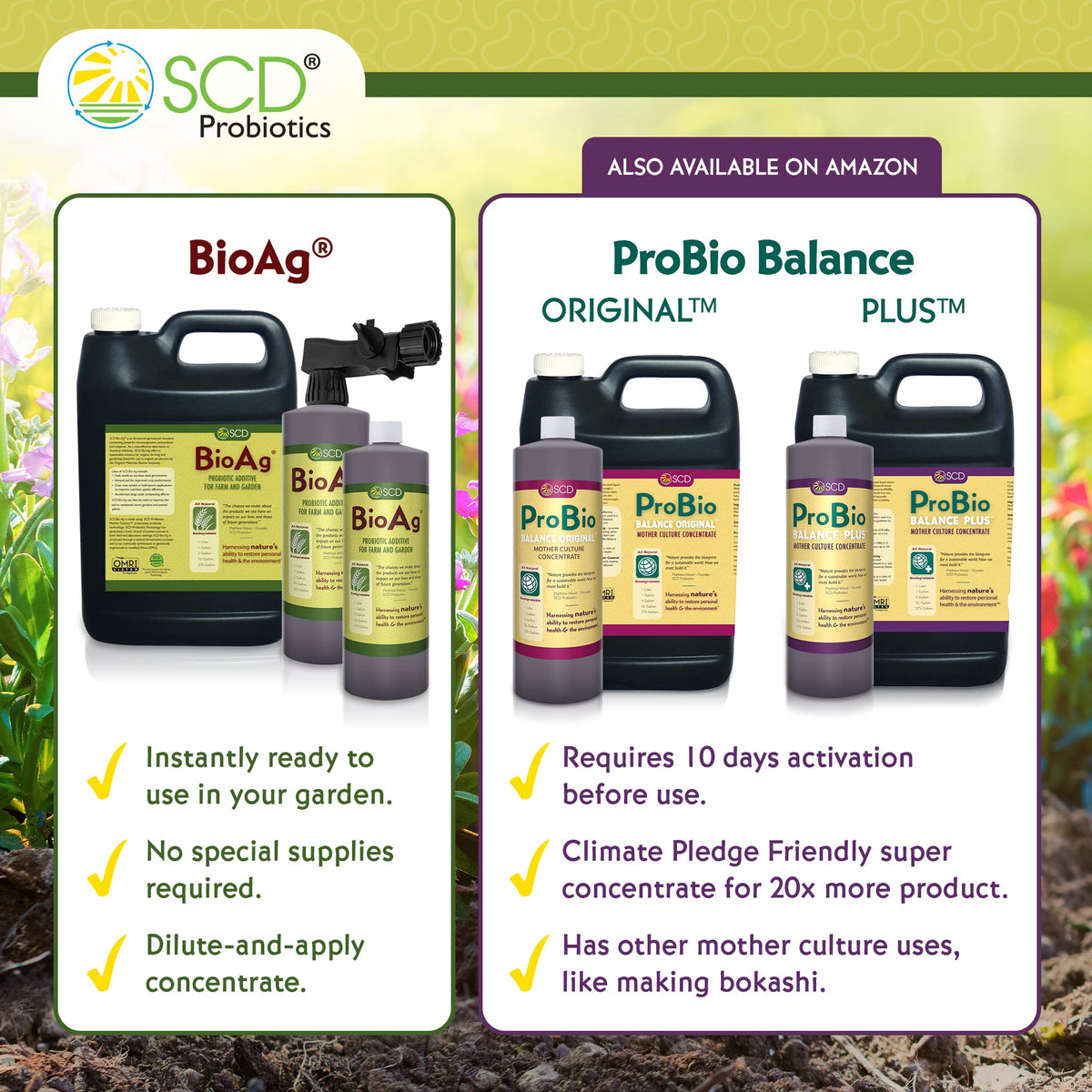 SCD BioAg organic certification badge communicates safe, chemical-free garden care