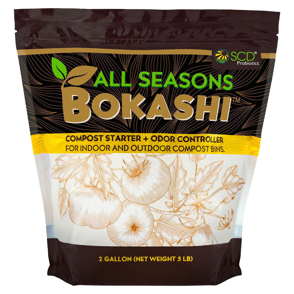 SCD Probiotics All Seasons Bokashi bag open for easy, odor-control kitchen use.