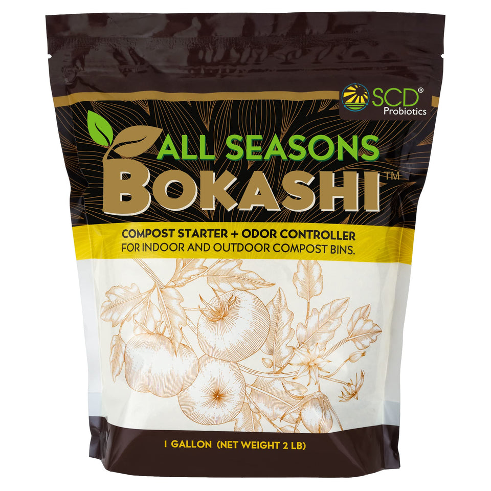 SCD Probiotics All Seasons Bokashi bags ready for compact storage and easy composting
