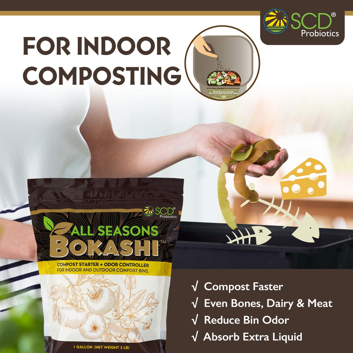 Meat and dairy scraps compatibility with Indoor Composter Starter Kit using Bokashi