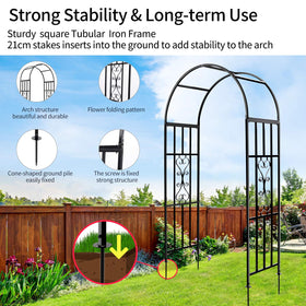 SCENDOR GARDEN climbing vines thrive on the arbor with decorative support