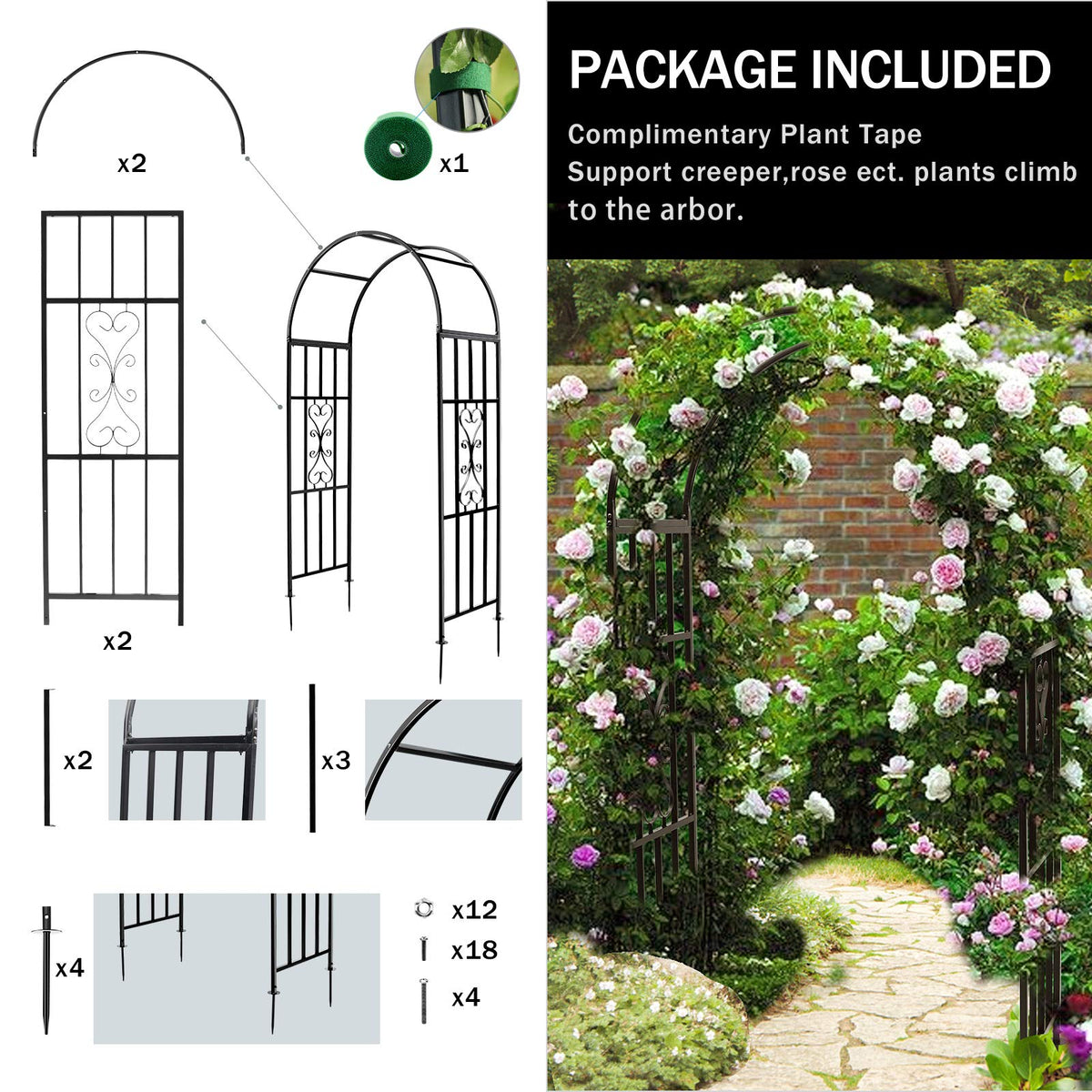 SCENDOR GARDEN versatile arch for garden pathways and focal points