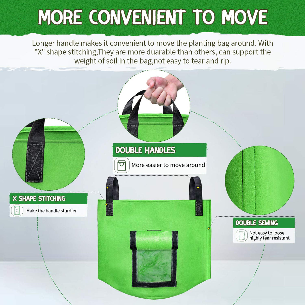 SCENGCLOS durable 10-gallon grow bags ready for tubers and vegetables.