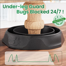 Under-bed placement of the Schadro interceptor fits neatly under a bed leg.