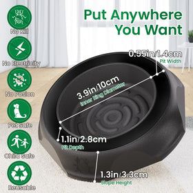 Schadro bed bug interceptors under sofa capture pests without disrupting living space.