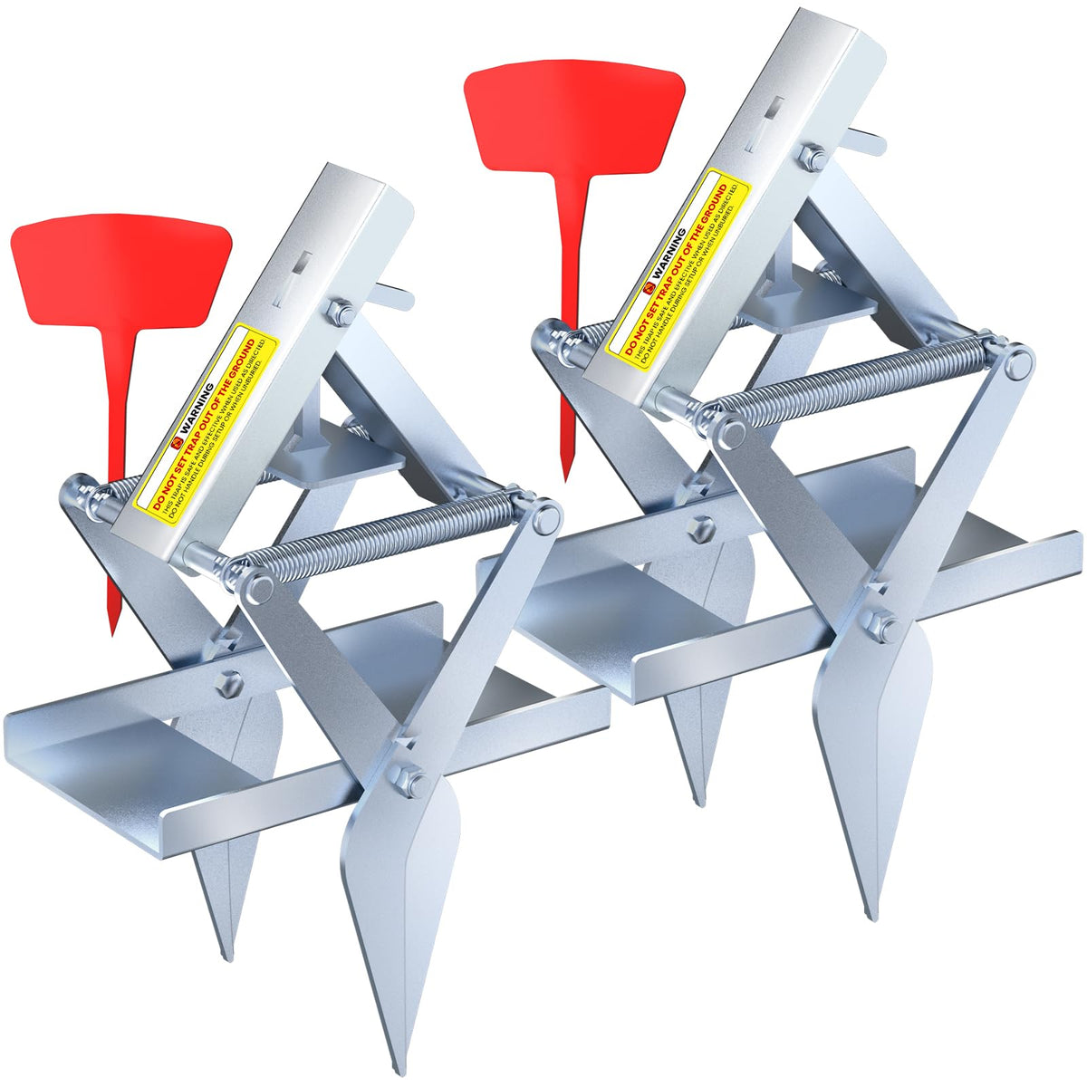 Schadro Mole Traps 2-Pack shown during quick, one-minute setup.