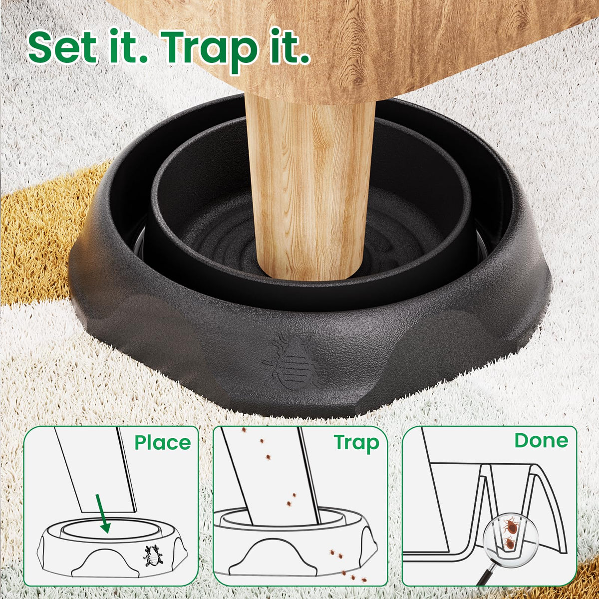 Schadro widened base and grippy threads keep legs stable.