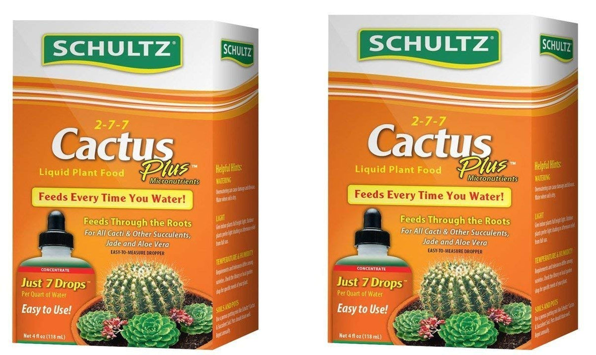 Schultz Cactus Plus 4oz bottle front view for vibrant cactus growth.