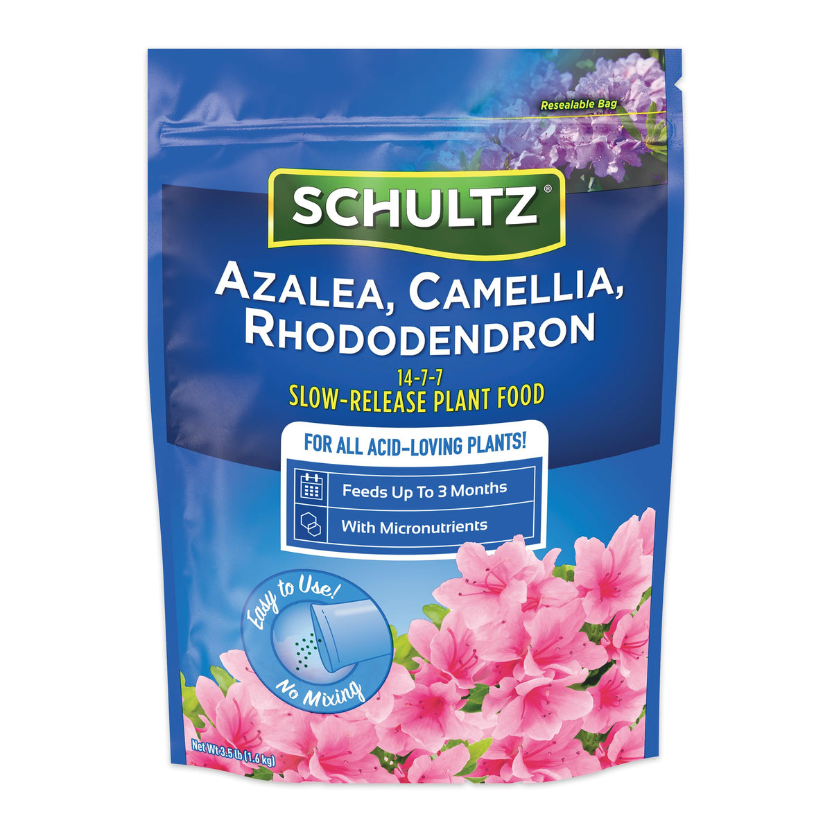 Schultz SPF48340 slow-release ACR fertilizer for healthy lawn and garden growth.