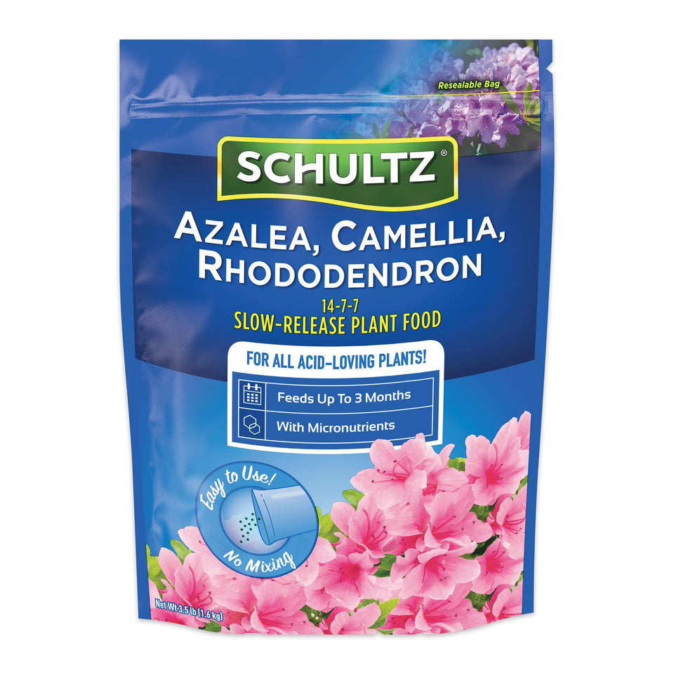 Schultz SPF48340 slow-release ACR fertilizer for healthy lawn and garden growth.