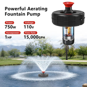 Floating Schupethauer pond fountain ready to deploy for easy aeration and decor