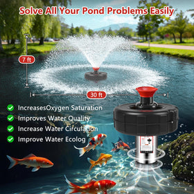 Schupethauer pond fountain demonstrates parabola spray for broad water coverage
