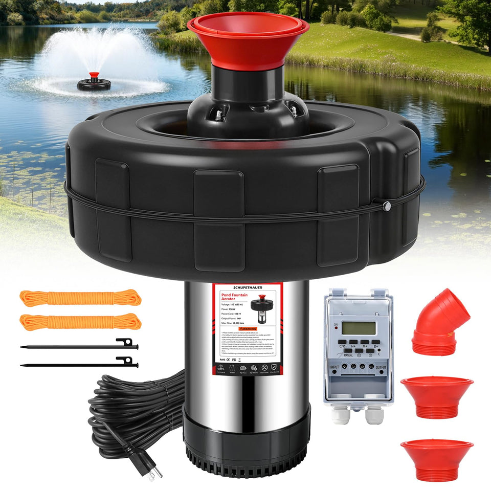 Schupethauer pond fountain with a V-shaped spray for large ponds