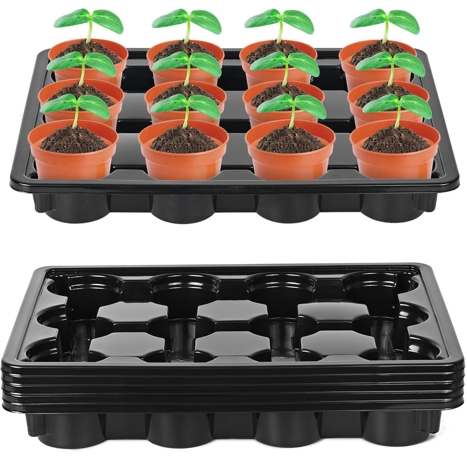 Sckee 12-cell round pots tray top view keeps 4-inch pots organized and stable