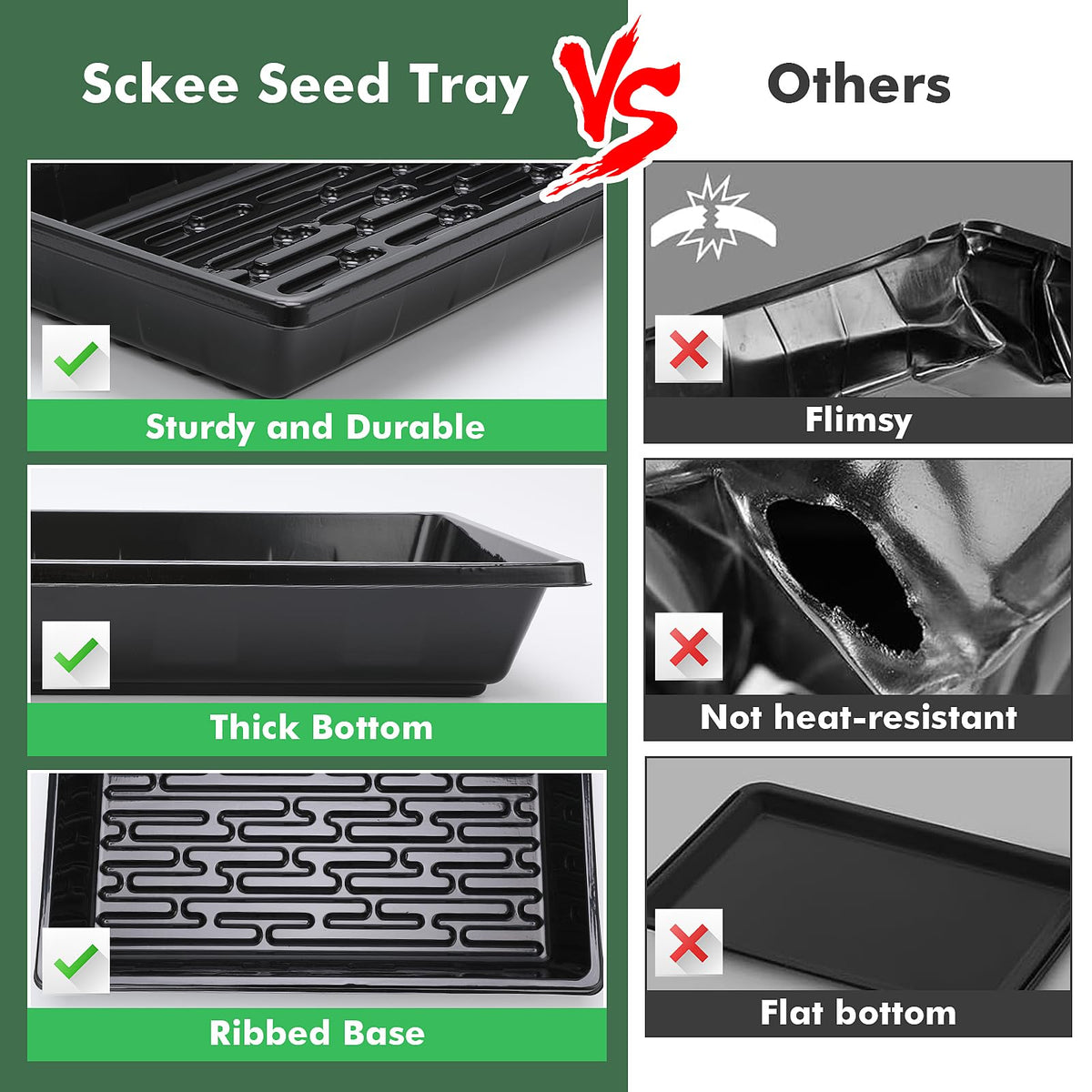 Sckee stackable trays save space when organizing seeds and seedlings.