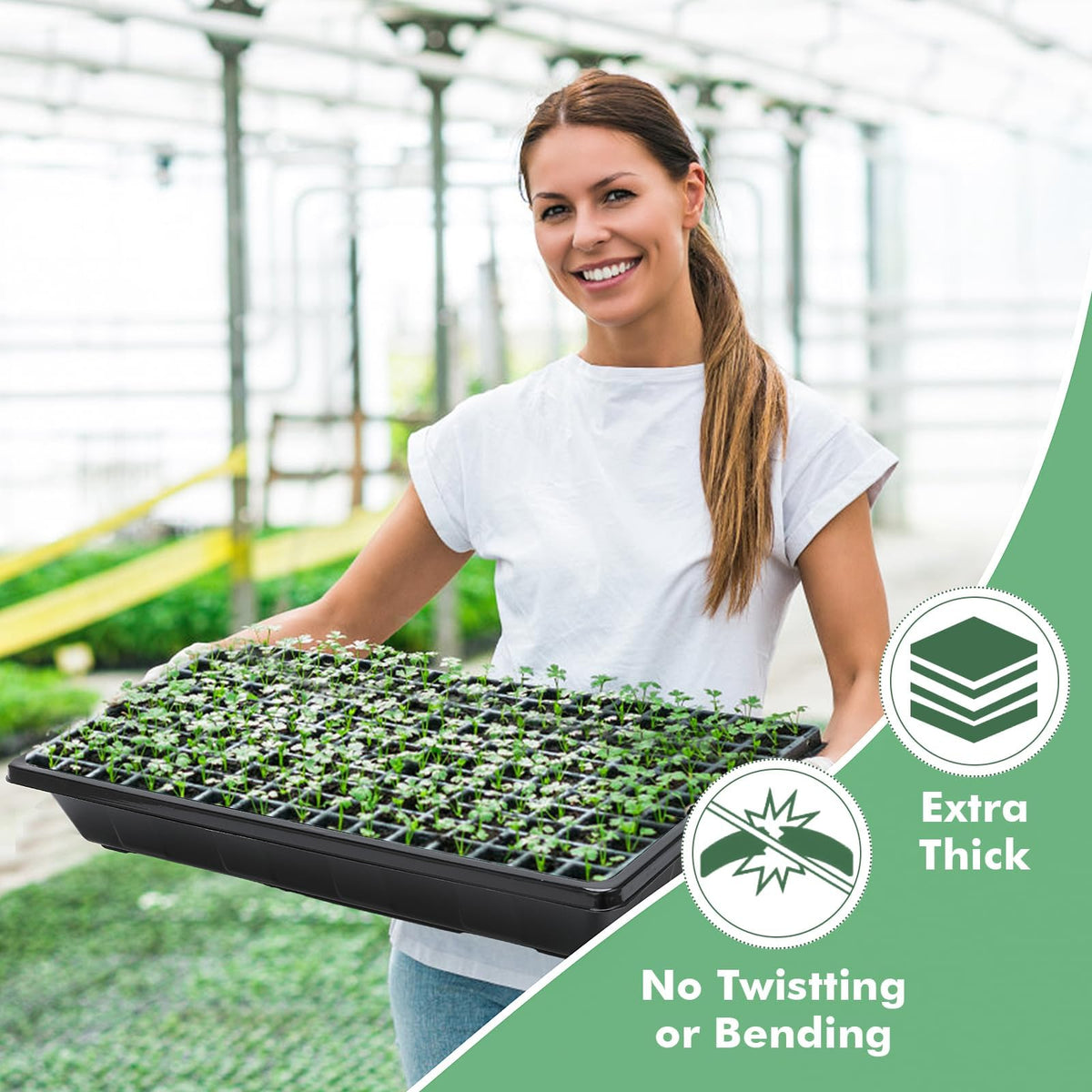 Sckee seed-starting tray no-holes design streamlines moisture management.
