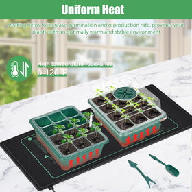 Sckee seedling heat mat provides stable warmth for thriving seedlings.