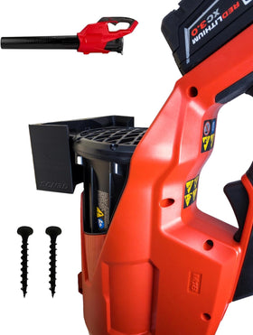 SCN3D Milwaukee M18 Fuel leaf blower wall mount in a tidy garage