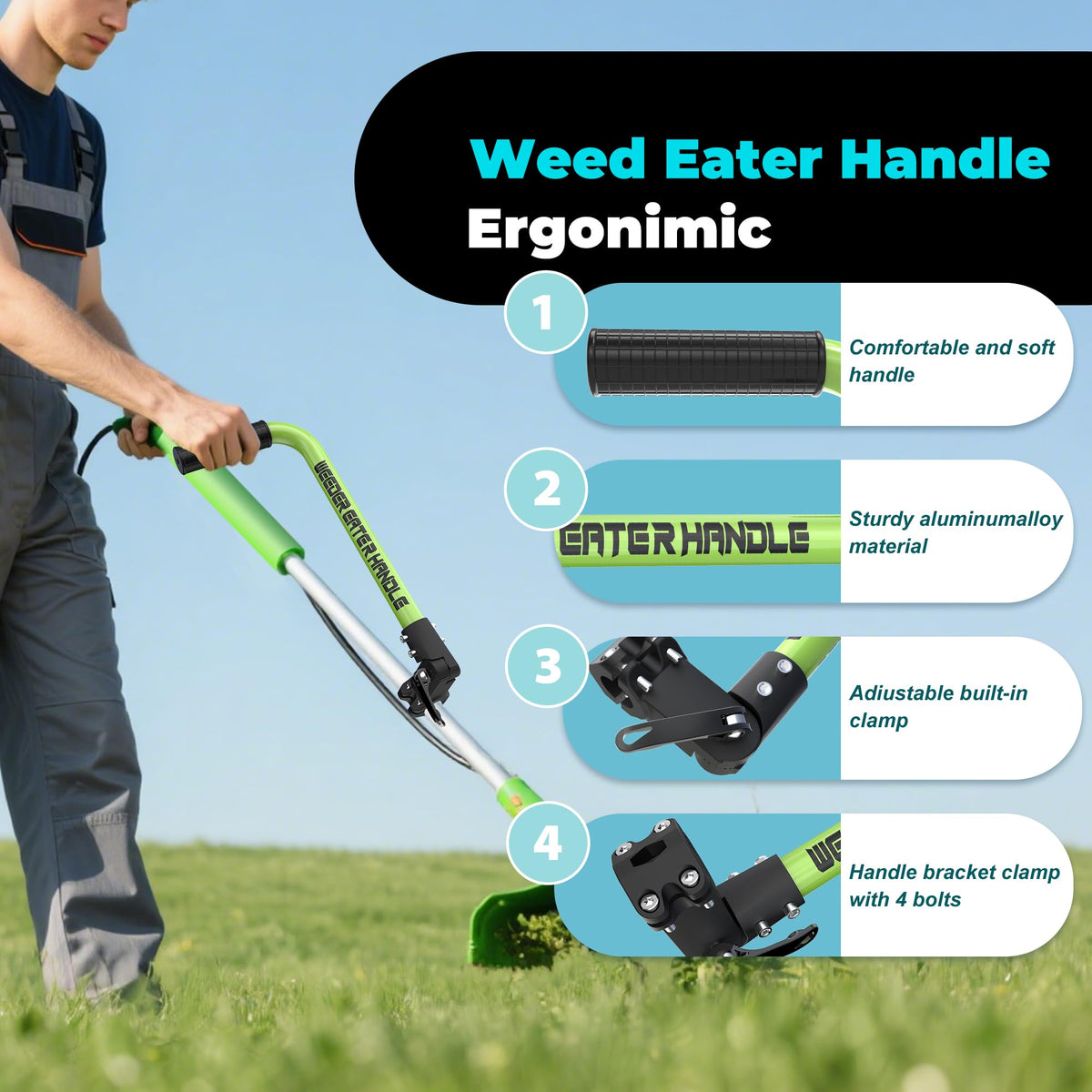 SCNKKL trimmer grip extension side-angle demonstrates increased leverage for upright posture.