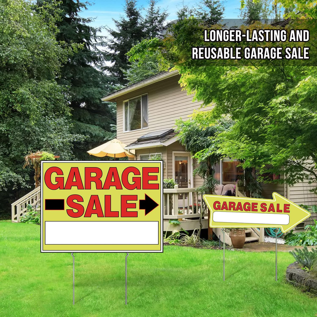 SCNWQ garage sale stake provides sturdy support for outdoor setup.