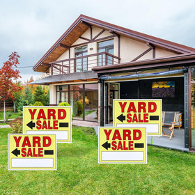 SCNWQ Yard Sale Signs with double-sided 16x12 inches for outdoor advertising