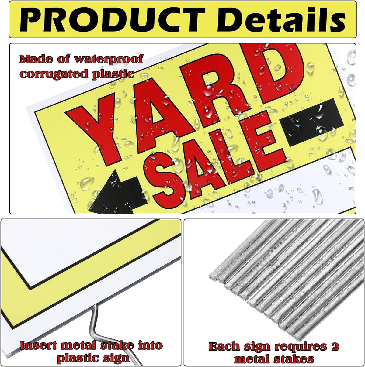 Weatherproof corrugated plastic SCNWQ signs resisting rain and sun