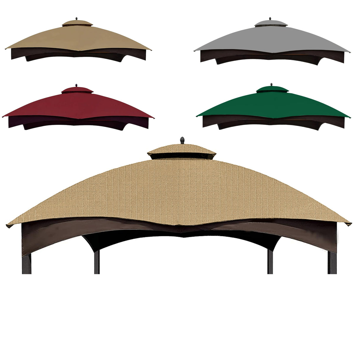 SCOCANOPY beige ripstop top front view shows water-resistant canopy for compatible gazebo.