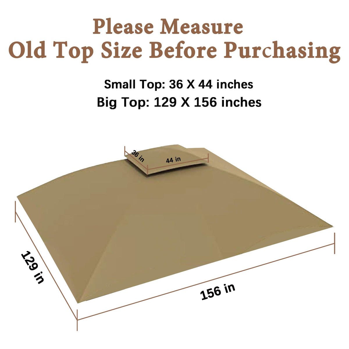 SCOCANOPY Crestfield 11x13 beige top edge detail for a snug fit.