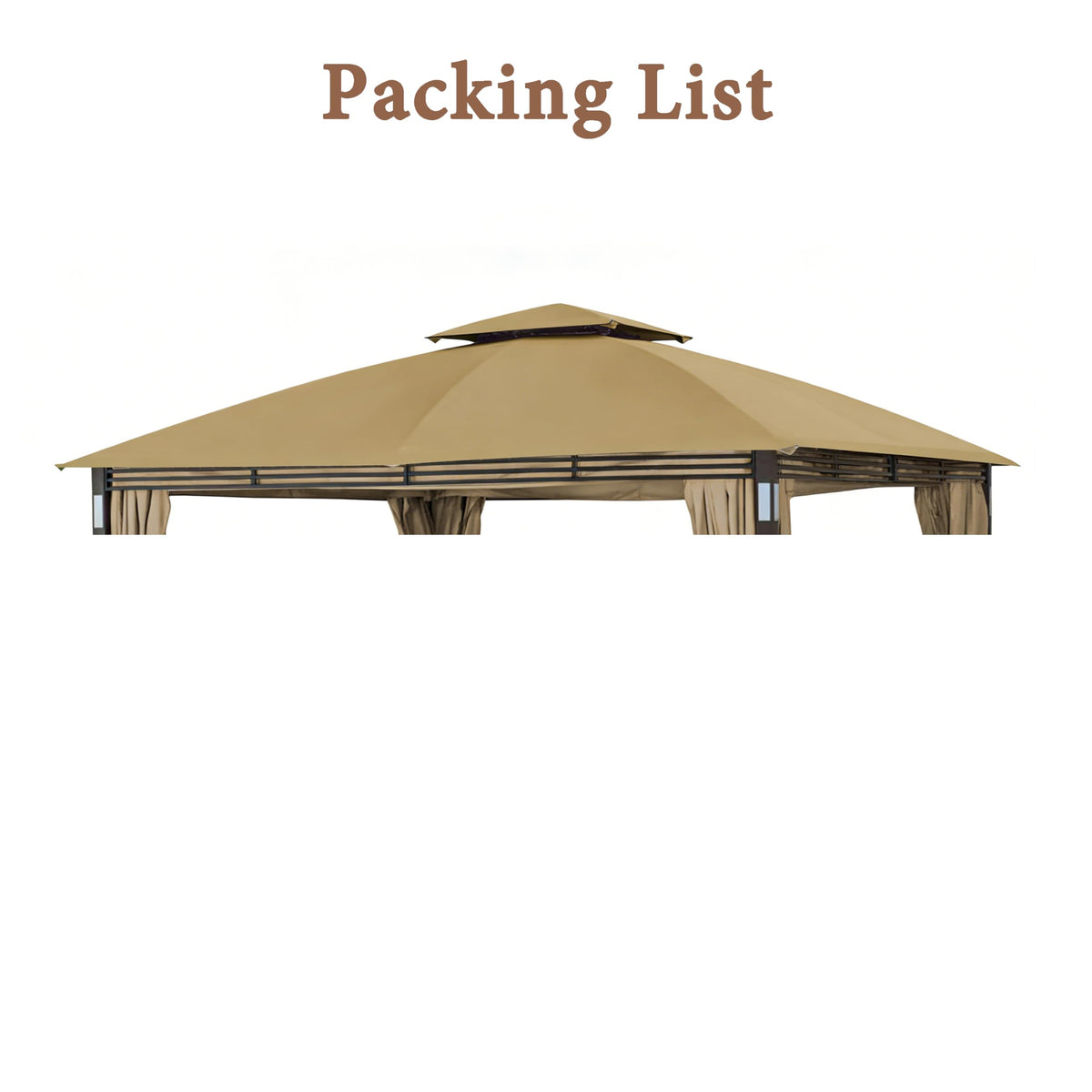 SCOCANOPY beige Crestfield cover with compatibility labeling for easy identification.