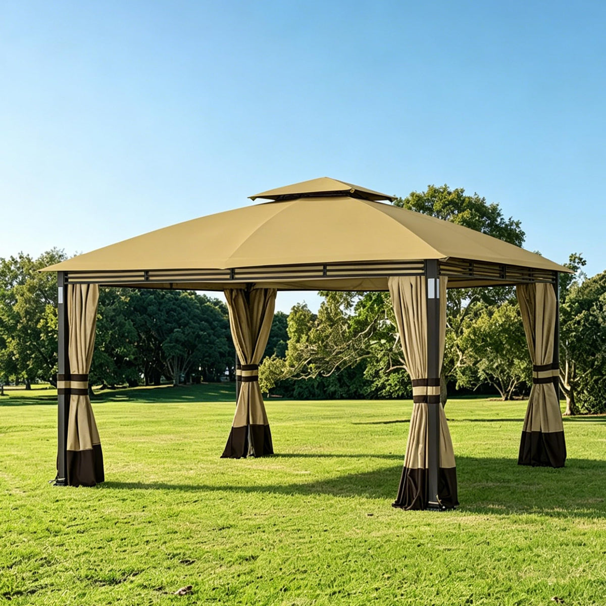 SCOCANOPY beige replacement cover packaging for Crestfield gazebo.