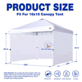 SCOCANOPY three-pack sunwalls, easy-to-install with Velcro and zipper for secure enclosure.