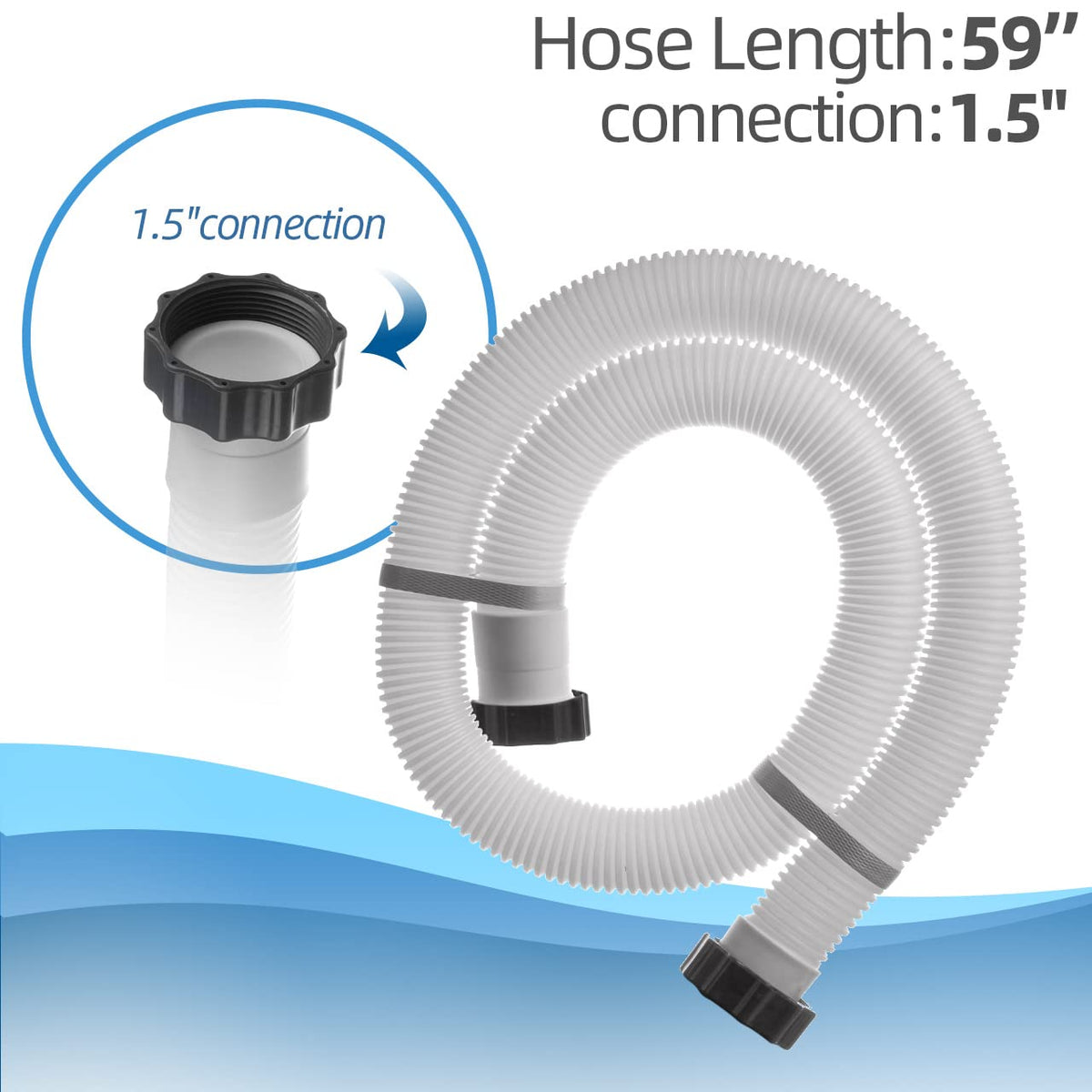 Sconva 59in hose with knob connection for quick above-ground installations