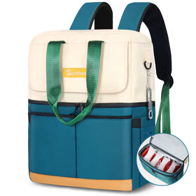 Scothen backpack cooler with double decker design keeps cold and hot items organized