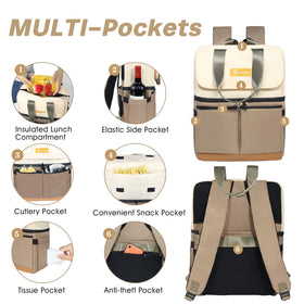 Front pockets on Scothen cooler for utensils and small essentials.