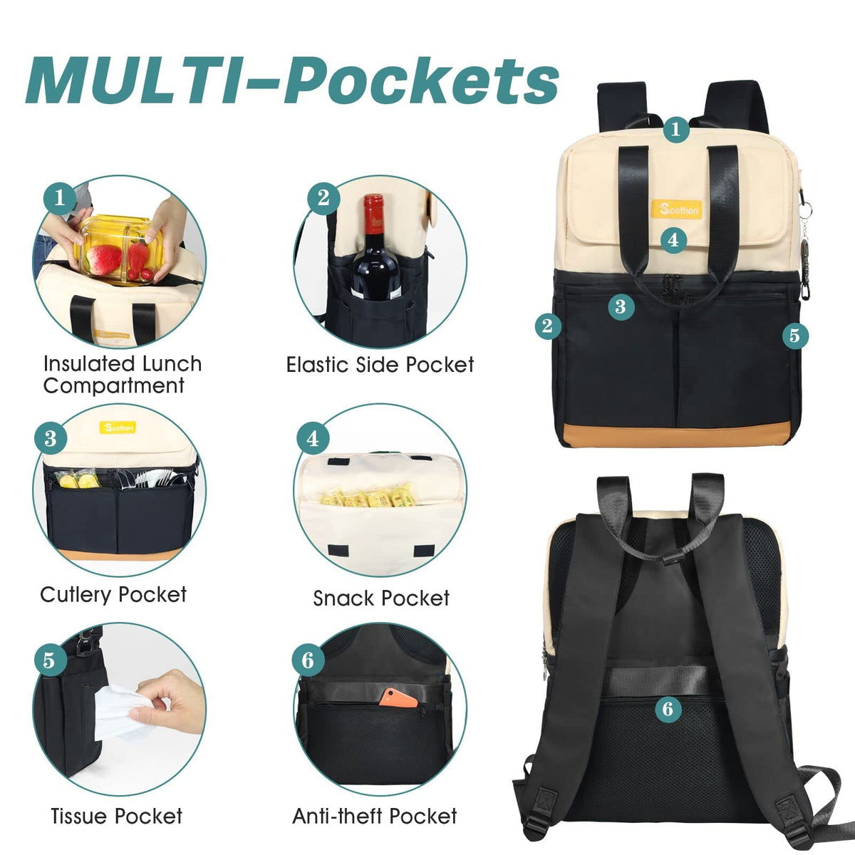 Convertible tote and backpack options add versatile carry for travel