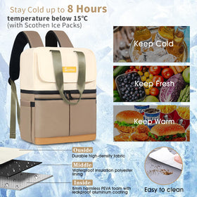 Top compartment of Scothen cooler keeps dry items ready for lunch.