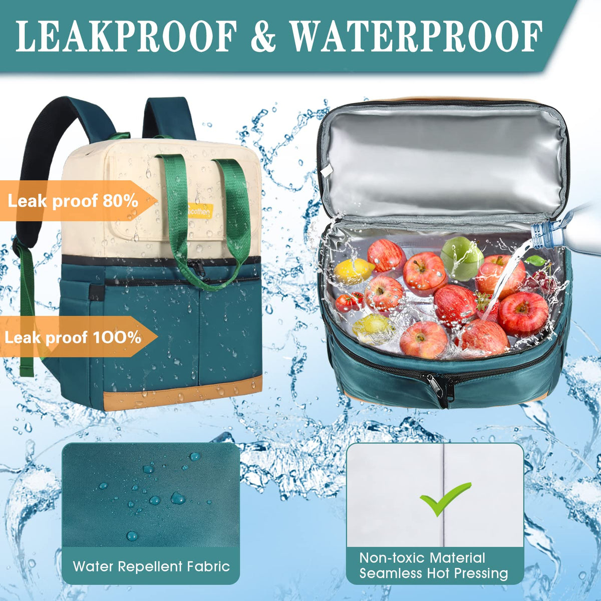 Scothen cooler exterior is waterproof with a durable insulated interior