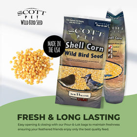 Scott Pet shelled corn boosts ground wildlife with fiber and protein.