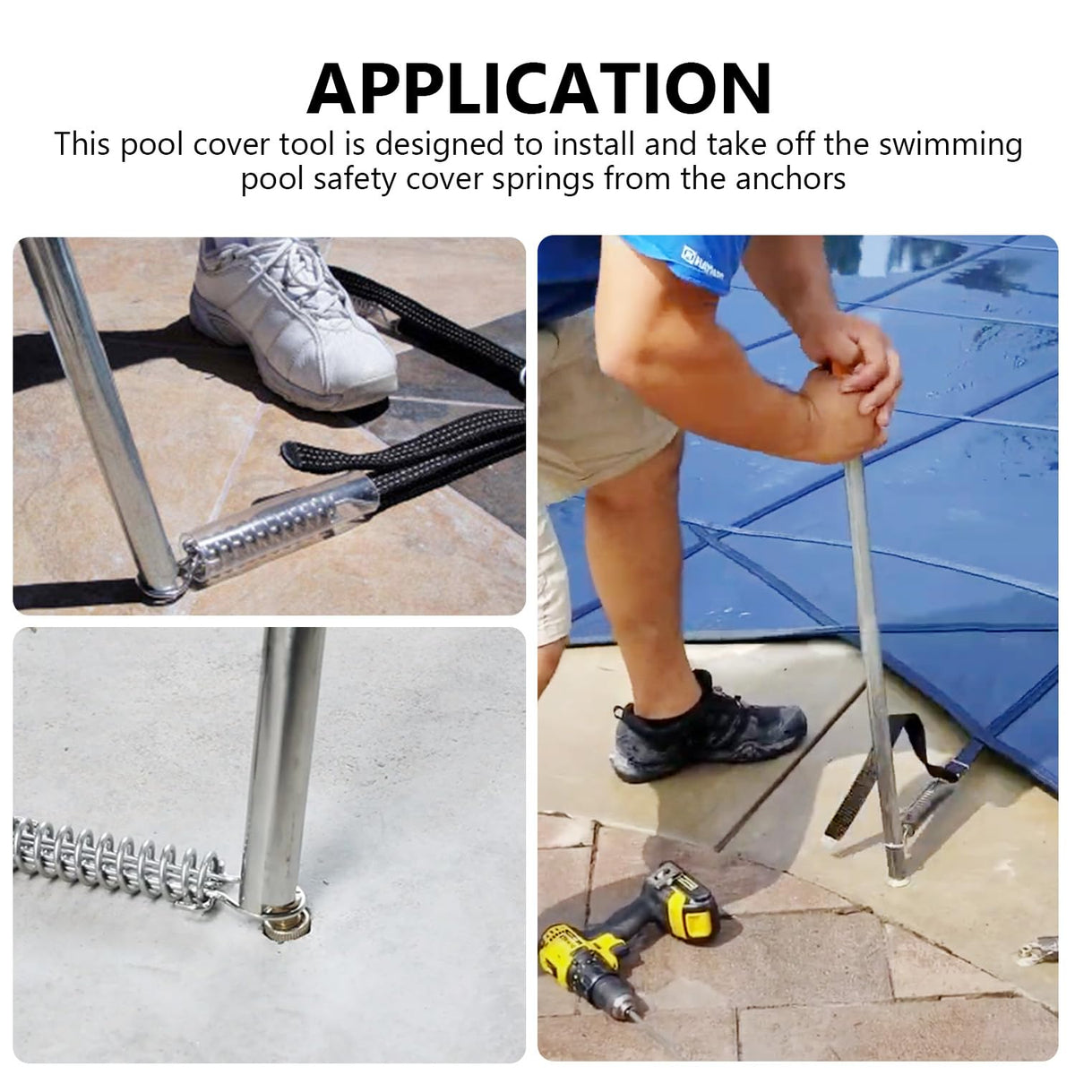 Scottchen PRO pool cover tool ready for compact storage as two pieces