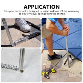 Scottchen PRO pool cover tool ready for compact storage as two pieces